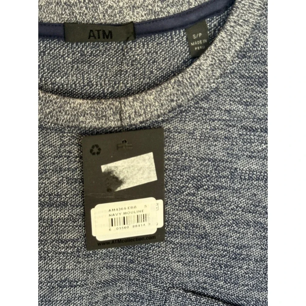 ATM Anthony Thomas Melillo T Shirt Men's Small Navy Tee Luxury Minimalist NWT